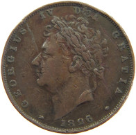 GREAT BRITAIN FARTHING 1826 GEORGE IV. (1820-1830) #a085 0437 - B. 1 Farthing