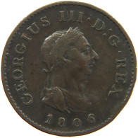 GREAT BRITAIN FARTHING 1806 GEORGE III. 1760-1820 #t021 0163 - A. 1 Farthing