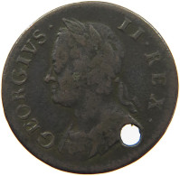 GREAT BRITAIN FARTHING 1754 George II. 1727-1760. #s019 0297 - A. 1 Farthing