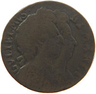 GREAT BRITAIN FARTHING 1694 William & Mary (1689-1694) #t021 0139 - A. 1 Farthing