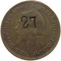 GREAT BRITAIN HALFPENNY 1932 George V. (1910-1936) COUNTERMARKED 27 BOTH SIDES #a042 0247 - C. 1/2 Penny