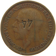 GREAT BRITAIN HALFPENNY 1927 George V. (1910-1936) COUNTERMARKED 44 #a039 0567 - C. 1/2 Penny