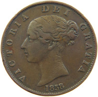 GREAT BRITAIN HALFPENNY 1858 Victoria 1837-1901 #s010 0277 - C. 1/2 Penny