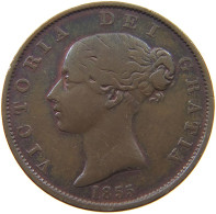 GREAT BRITAIN HALFPENNY 1855 Victoria 1837-1901 #t100 0425 - C. 1/2 Penny