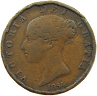 GREAT BRITAIN HALFPENNY 1854 Victoria 1837-1901 #s010 0263 - C. 1/2 Penny