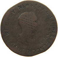 GREAT BRITAIN HALFPENNY  HALFPENNY LLOYD S WEEKLY NEWSPAPER #t155 0169 - C. 1/2 Penny