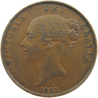 GREAT BRITAIN PENNY 1853 Victoria 1837-1901 #t021 0057 - D. 1 Penny