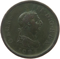 GREAT BRITAIN PENNY 1806 GEORGE III. 1760-1820 #a041 0097 - C. 1 Penny