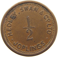 GREAT BRITAIN TOKEN  1/2 JOPLINGS HEDLEY SWAN #c035 0027 - Other & Unclassified