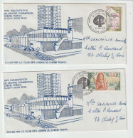 7155 Lot 2 Enveloppes Inauguration Centre Commercial CHENE POINTU 1970 CLICHY SOUS BOIS LOUIS XIV FLAMAND ROSE - 1961-....