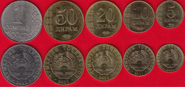 Tajikistan Set Of 5 Coins: 5 Diram - 1 Somoni 2011 UNC - Takiyistán