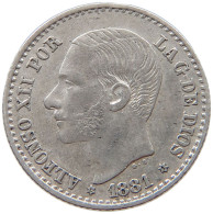 SPAIN 50 CENTIMOS 1881 Alfonso XII. (1874–1885) #t148 0633 - Otros & Sin Clasificación