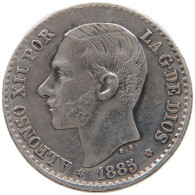 SPAIN 50 CENTIMOS 1885 Alfonso XII. (1874–1885) #t160 0355 - Andere & Zonder Classificatie