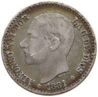 SPAIN 50 CENTIMOS 1881 Alfonso XII. (1874–1885) #s038 0613 - Autres & Non Classés