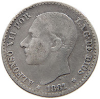 SPAIN 50 CENTIMOS 1881 Alfonso XII. (1874–1885) #a091 0477 - Sonstige & Ohne Zuordnung