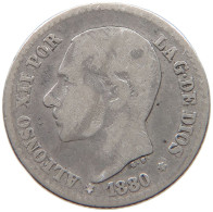 SPAIN 50 CENTIMOS 1880 Alfonso XII. (1874–1885) #c040 0453 - Andere & Zonder Classificatie
