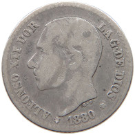 SPAIN 50 CENTIMOS 1880 Alfonso XII. (1874–1885) #c040 0453 - Autres & Non Classés