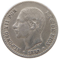 SPAIN 50 CENTIMOS 1880 Alfonso XII. (1874–1885) #a045 0803 - Andere & Zonder Classificatie