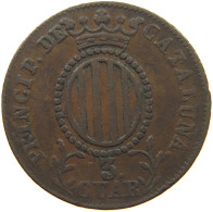 SPAIN 3 QUARTOS 1844 Isabell II. (1833–1868) CATALONIA #t001 0099 - Provinciale Munten