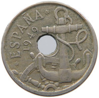 SPAIN 50 CENTIMOS 1949 Francisco Franco 1939-1975 HOLLE OFF-CENTER #s065 0551 - 50 Peseta