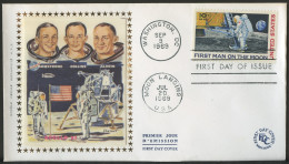 Espace 1969 - Etats Unis - Vereinigte Staaten - USA FDC Y&T N°PA73 - Michel N°F990 - 10c 1er Homme Sur La Lune - Etats-Unis