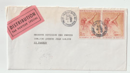 7161 Lettre Cover 1973 Montreuil Sueur Distribution Par Porteur Spécial Charles Le Brun Pantin - 1961-....