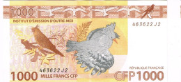 J2 Nouvelle Caledonie Caledonia Billet Banque Monnaie Banknote IEOM 1000 F Cagou Perruche Tortue Turtle Mint UNC - Frans Pacific Gebieden (1992-...)