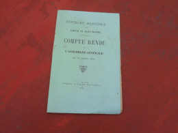 Canton De Saint Paterne Dpt 61 Compte Rendu Assemblée Generale 16 Octobre 1891 - Normandië