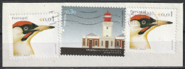 Portugal, 2003 - Aves De Portugal, €0,01 + €0,30 -|- Mundifil - 2934 + 3721 .  Fragment - Birds & Lighthouse - Oblitérés