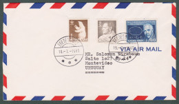 Greenland 1965 Egedesminde Sent To Montevideo Uruguay Bear Bears Niels Bohr Physical Fisica - Storia Postale