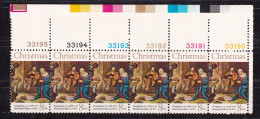 71 USA - U.S.A. NATALE, GIORGIONE CHRISTMAS Striscia Di 6  MNH** - Unused Stamps