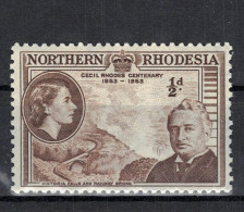 CHCT60 -  The 100th Anniversary Of The Birth Of Cecil Rhodes, 1853-1902, 1953, MH, Northern Rhodesia, Zambia - Rhodésie Du Nord (...-1963)