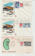 7163 Lot De 3 Lettres Commémoratives Foire Aux HaricOTS Arpajon 1970 Flamme Bean - Commemorative Postmarks
