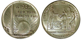 01030 COMMEMORATIVE TOKEN IN 1939 NEW YORK WORLD’S FAIR 150TH ANNIVERSARY GEORGE WASHINGTON INAUGURATION - Altri & Non Classificati