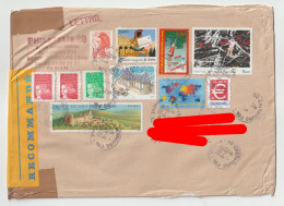 7166 Lettre Cover Recommandé Registered FRANCE Cherbourg 1999 BEL AFFRANCHISSEMENT MULTIPLE - 1961-....