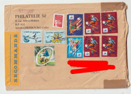 7167 Lettre Cover Recommandé Registered FRANCE Cherbourg 1999 Football BEL AFFRANCHISSEMENT MULTIPLE - 1961-....