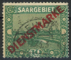 SAAR DIENSTMARKEN 1922 Michel Nummer 3I Gestempelt - Service