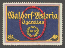 Waldorf Astoria - GERMANY Tobacco Cigarettes Cigarette Advertising Label Vignette Cinderella - Tobacco