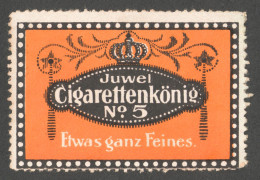 JUWEL Cigarettenkönig - GERMANY Tobacco Cigarettes Cigarette Advertising Label Vignette Cinderella - Tabaco