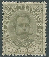 1891-96 REGNO UMBERTO I 45 CENT MNH ** - RB6-2 - Mint/hinged