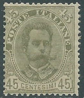 1891-96 REGNO UMBERTO I 45 CENT MNH ** - RB6-2 - Nuovi