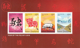 2019 New Zealand Year Of The Pig Souvenir Sheet MNH @ BELOW FACE VALUE - Nuevos