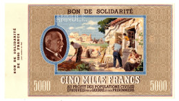 Bon De Solidarite PETAIN 5000 Francs ANNULE NEUF - Notgeld