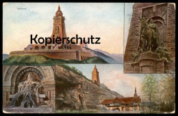 ALTE POSTKARTE KAISER WILHELM DENKMAL KYFFHÄUSER WIRTSCHAFT REITERSTANDBILD BARBAROSSA Monument Ansichtskarte Postcard - Kyffhaeuser