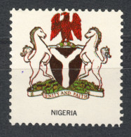 Nigeria / Horse Eagle / COAT OF ARMS 1965 USA H E Harris Philately Boston USA LABEL CINDERELLA VIGNETTE - Nigeria (1961-...)