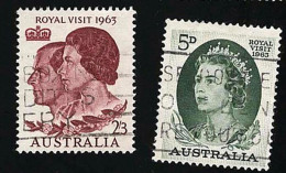 1963 Royal Visit  Michel AU 323 - 324 Stamp Number AU 351 - 352 Yvert Et Tellier AU 284 - 285 Used - Oblitérés