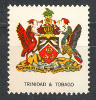 Trinidad & Tobago / Hummingbird Ship / COAT OF ARMS 1965 USA H E Harris Philately Boston USA LABEL CINDERELLA VIGNETTE - Trinité & Tobago (1962-...)