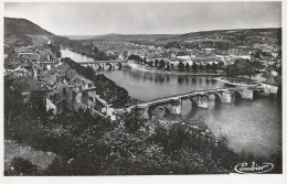 CPSM - 24 - Terrasson - Panorama Sur Les Deux Ponts - Terrasson-la-Villedieu