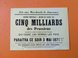 MUSEE DE L'AFFICHE Et Du TRACT  1871 LES MURAILLES DE PARIS - Partidos Politicos & Elecciones