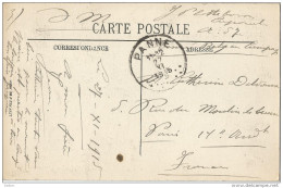 _5pk-365:PANNE 27 XI  1915 Cp: 25.11.1915: Armé Belge En Campagne: Verstuurd Uit PANNE > Paris: ..église De Pervyse... - Unbesetzte Zone